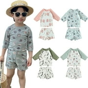 FJUCHAI Baby Kids Chlorine-Resistant Swimsuits Set Toddler Boys Sun Protective Separate Top Bottom Beach Swimwear